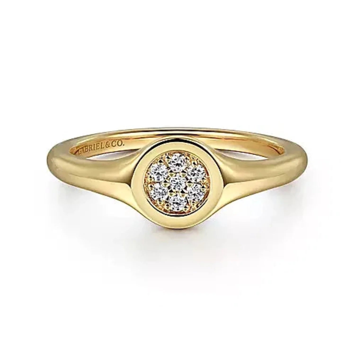 Gabriel Pave Diamond Signet Ring