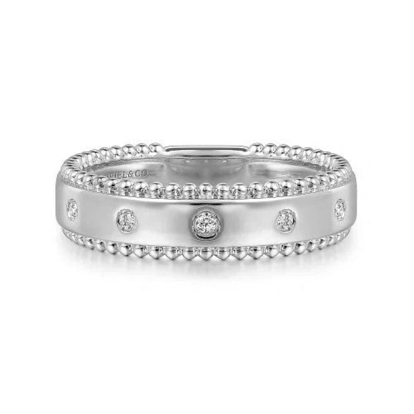 Gabriel Wide Bujukan Bezel Set Diamond Ring