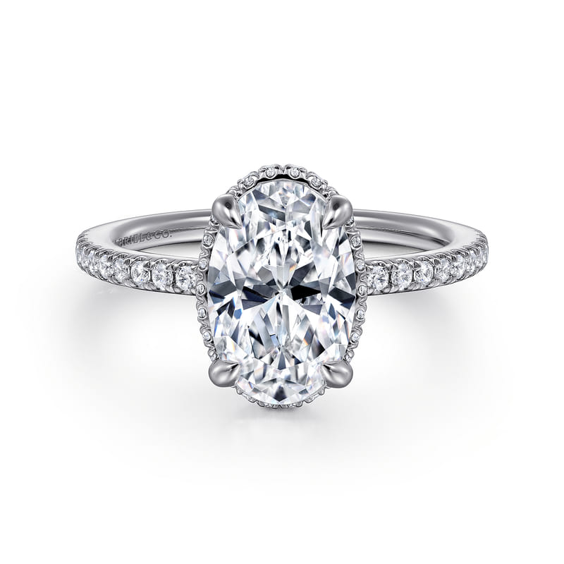 Gabriel & Co. White Gold Allesia Hidden Diamond Engagement Ring