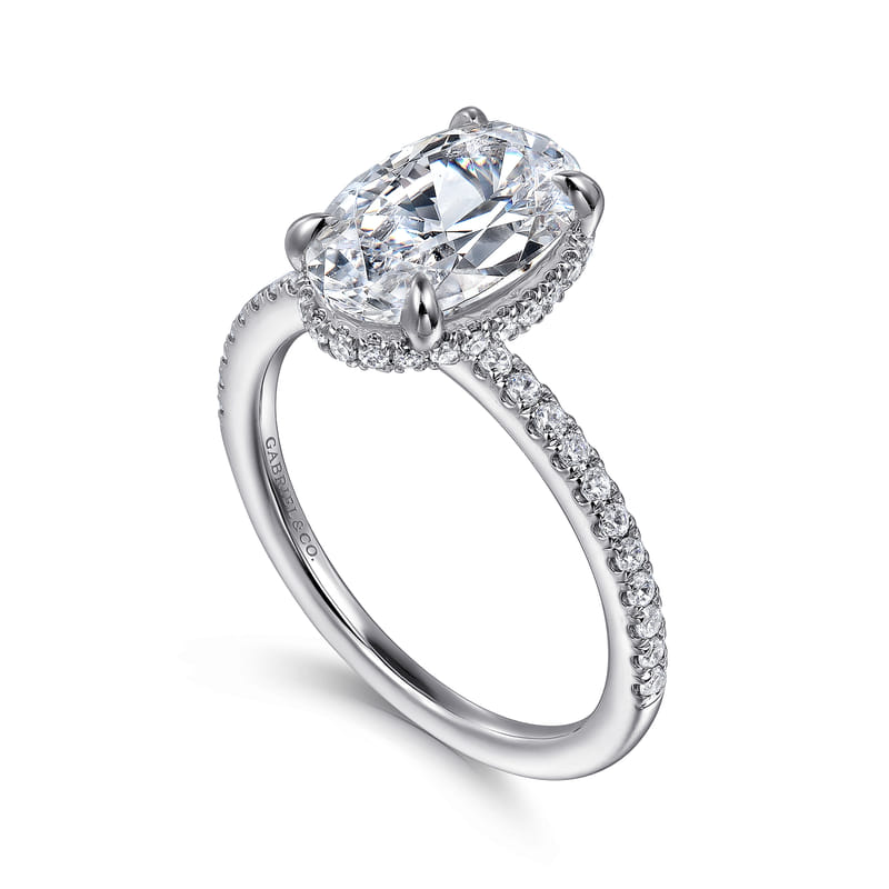 Gabriel & Co. White Gold Allesia Hidden Diamond Engagement Ring