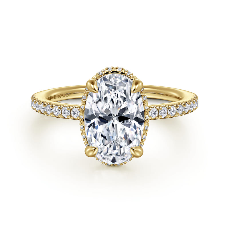 Gabriel & Co. Yellow Gold Allesia Hidden Diamond Engagement Ring