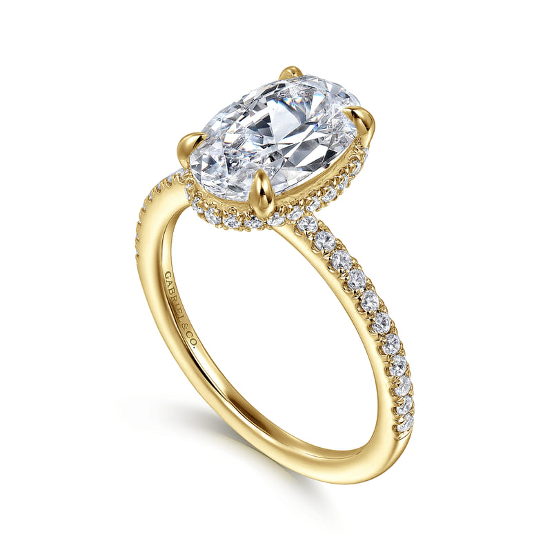 Gabriel & Co. Yellow Gold Allesia Hidden Diamond Engagement Ring