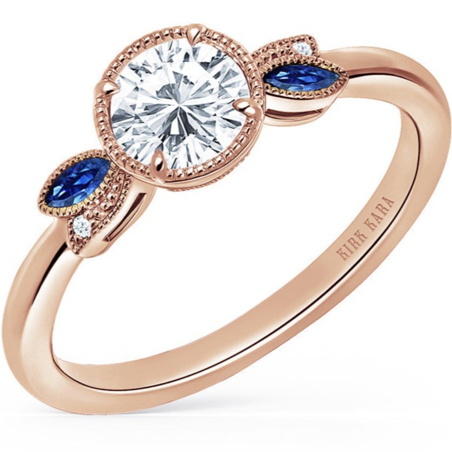 Kirk Kara "Dahlia" Nature-Inspired Blue Sapphire Engagement Ring