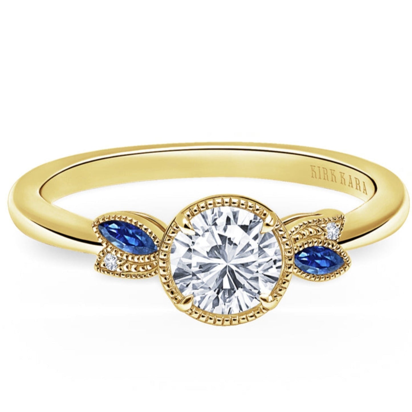 Kirk Kara "Dahlia" Nature-Inspired Blue Sapphire Engagement Ring