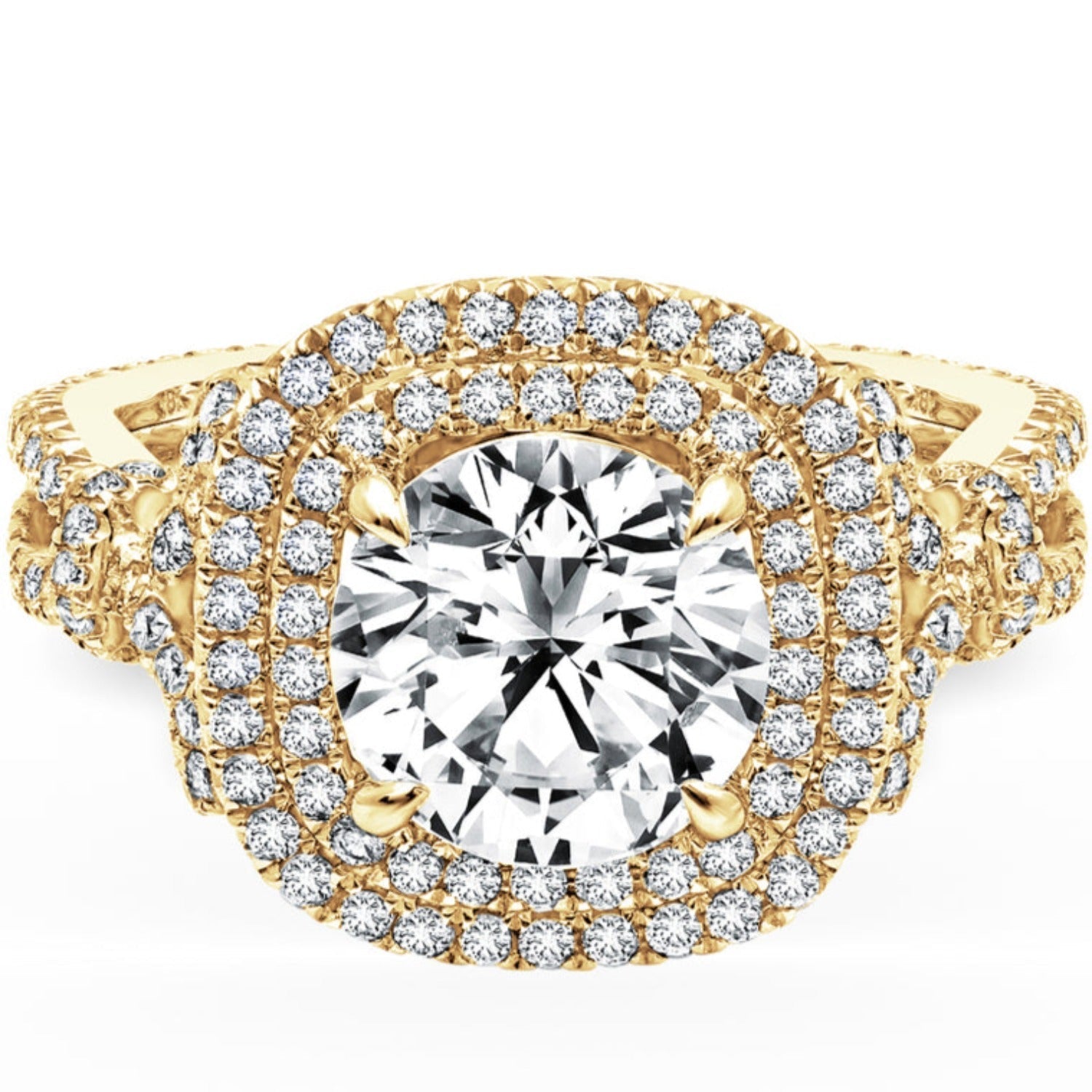 Kirk Kara "Pirouetta" Double Halo Diamond Engagement Ring