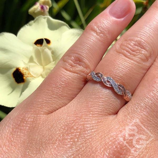 Kirk Kara "Pirouetta" Twist Two-Tone Diamond Eternity Wedding Band