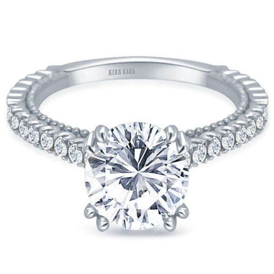Kirk Kara "Stella" Beaded Diamond Engagement Ring