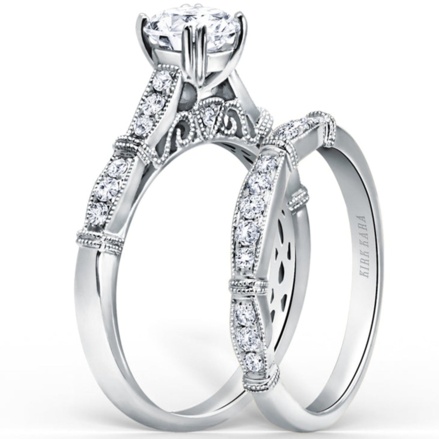 Kirk Kara "Stella" Milgrain Diamond Wedding Band