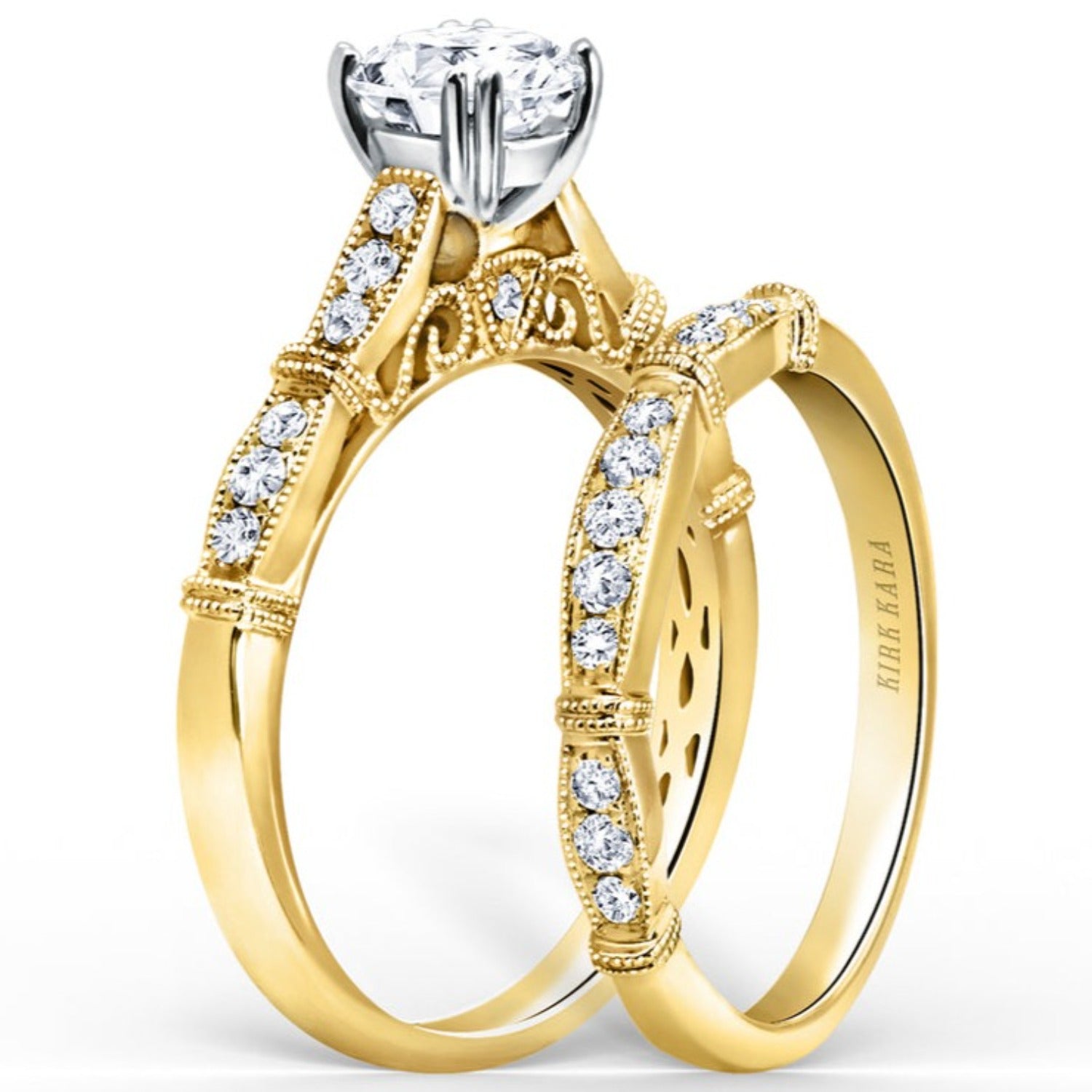 Kirk Kara "Stella" Milgrain Diamond Wedding Band