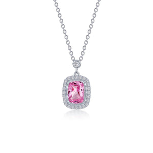 Lafonn Simulated Pink Sapphire & Diamond Halo Pendant