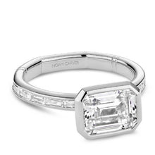 Load image into Gallery viewer, Noam Carver Contemporary East-West Bezel Set Emerald Cut Diamond Engagement Ring
