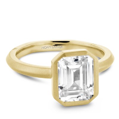 Noam Carver Emerald Cut Bezel Set Diamond Engagement Ring