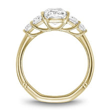 Load image into Gallery viewer, Noam Carver Emerald Cut Five Diamond Half-Bezel Engagement Ring
