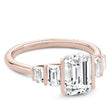 Load image into Gallery viewer, Noam Carver Emerald Cut Five Diamond Half-Bezel Engagement Ring
