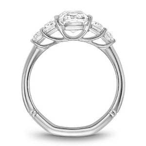 Noam Carver Emerald Cut Five Diamond Half-Bezel Engagement Ring