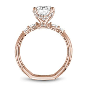 Noam Carver Hidden Halo Diamond Engagement Ring with Shared Prong Side Diamonds