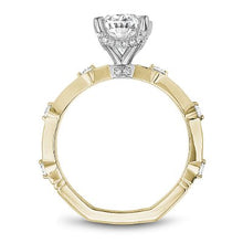 Load image into Gallery viewer, Noam Carver Station Style Hidden Halo Knife Edge Diamond Engagement Ring
