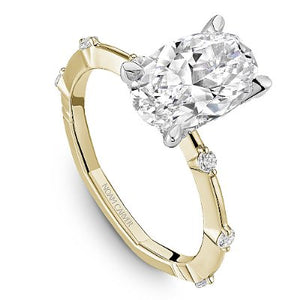 Noam Carver Station Style Hidden Halo Knife Edge Diamond Engagement Ring