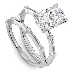 Noam Carver Station Style Hidden Halo Knife Edge Diamond Engagement Ring