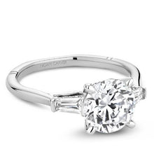 Load image into Gallery viewer, Noam Carver Three Stone Tapered Baguette Hidden Halo Diamond Engagement Ring
