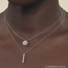 Load and play video in Gallery viewer, Gabriel &amp; Co. Diamond Bar Pendant Necklace
