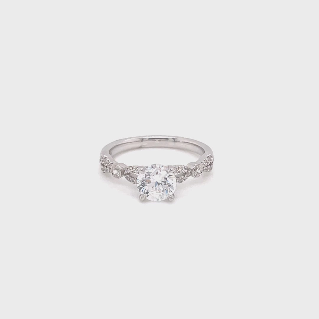 Kirk Kara White Gold "Lori" Vintage Style Twist Diamond Engagement Ring Full Shot Video