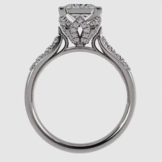 Ben Garelick Astra Galactic White Gold 2-Carat Head Princess Diamond Engagement Ring