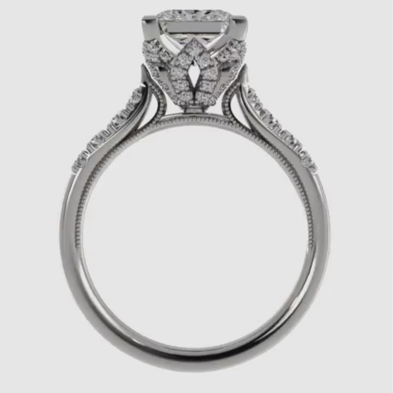 Ben Garelick Astra Galactic White Gold 2-Carat Head Princess Diamond Engagement Ring