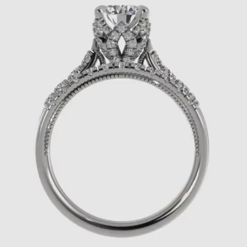 Ben Garelick Astra Galactic White Gold 1-Carat Head Round Diamond Engagement Ring