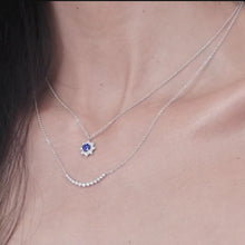 Load and play video in Gallery viewer, Gabriel &amp; Co. Lusso Blue Sapphire and Diamond Star Pendant
