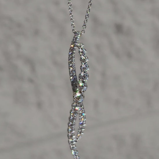 Video of Gabriel & Co. Round Cut Diamond Pave Twist Pendant