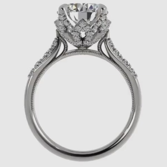 Ben Garelick Astra Galactic White Gold 3-Carat Head Round Diamond Engagement Ring