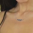 Load and play video in Gallery viewer, Gabriel &amp;  Co. Blue Sapphire and Diamond Marquise Bar Necklace
