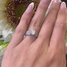 Load and play video in Gallery viewer, Barkev&#39;s Vintage Style Three Row Diamond Engagement Ring
