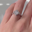 Load and play video in Gallery viewer, Barkev&#39;s Halo Prong Set Princess Cut Diamond Engagement Ring
