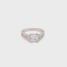Load and play video in Gallery viewer, Kirk Kara White Gold &quot;Stella&quot; Tapered Channel Set Diamond Engagement Ring Full Shot Video
