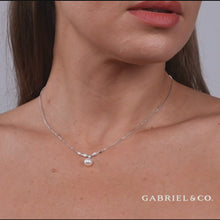 Load and play video in Gallery viewer, Gabriel &amp; Co. Pearl and Diamond Vintage Style Necklace
