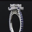 Load and play video in Gallery viewer, Barkev&#39;s Blue Sapphire Compass Halo Diamond Engagement Ring
