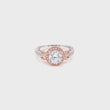 Load and play video in Gallery viewer, Kirk Kara &quot;Pirouetta&quot; Halo Diamond Engagement Ring
