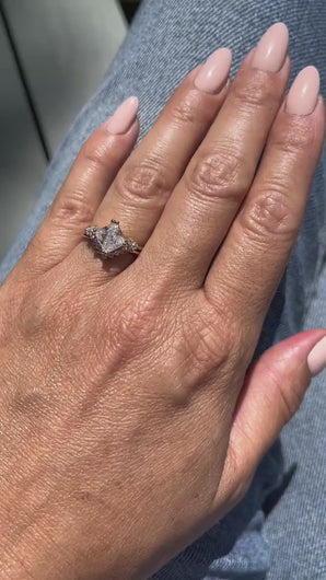 Video of Ben Garelick Princess Cut Compass Set Moonglow Diamond Engagement Ring 