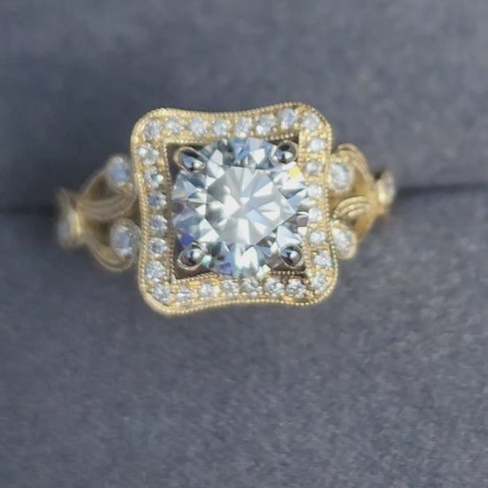 Video od Simon G. Halo Vintage Inspired Filigree Diamond Engagement Ring_Style TR549