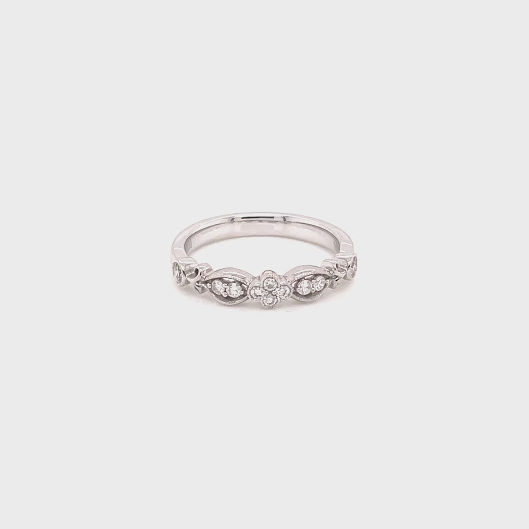 Kirk Kara White Gold "Dahlia" Petite Diamond Wedding Band Full Shot Video
