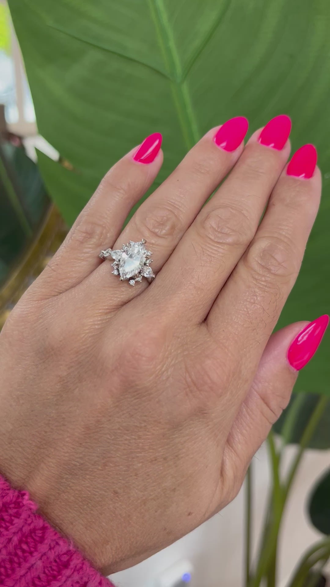 Ben Garelick White Gold Blossom Marquise Cut Diamond Engagement Ring