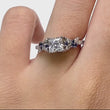 Load and play video in Gallery viewer, Barkev&#39;s Blue Sapphire Petal Diamond Encrusted Engagement Ring
