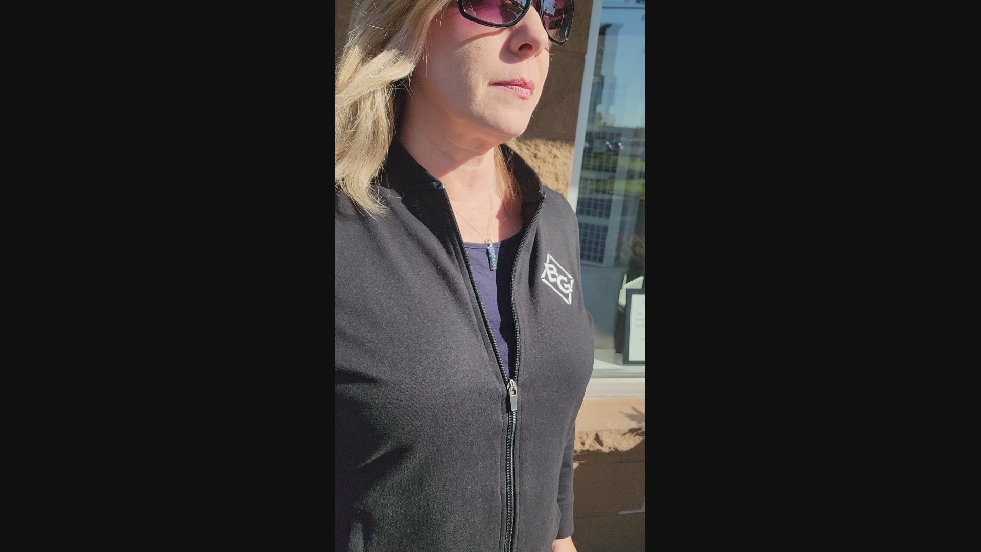 Video of Le Vian Blueberry Sapphire & Diamond Pave Ombre Pendant on Neck