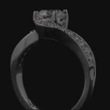 Load and play video in Gallery viewer, Barkev&#39;s Bypass Twist &quot;Half-Halo&quot; Prong Set Diamond Engagement Ring
