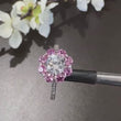 Load and play video in Gallery viewer, Barkev&#39;s Flower Halo Pink Sapphire Diamond Engagement Ring
