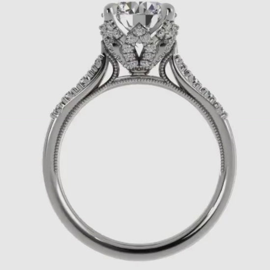 Ben Garelick Astra Galactic White Gold 2-Carat Head Round Diamond Engagement Ring