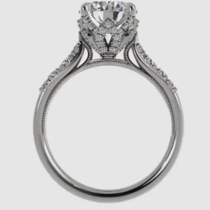 Ben Garelick Astra Galactic White Gold 2-Carat Head Round Diamond Engagement Ring