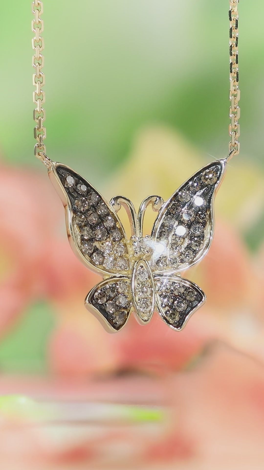 Le Vian 14K Yellow Gold Chocolate Diamond Ombre Butterfly Necklace